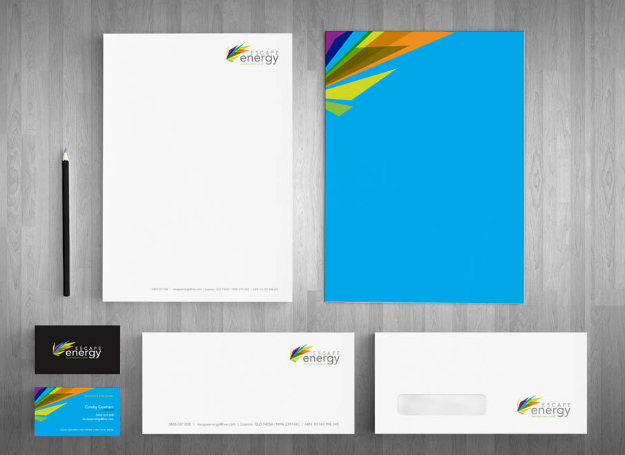 Escape Energy Gold Coast Logo, website and Letterhead and Stationary Design