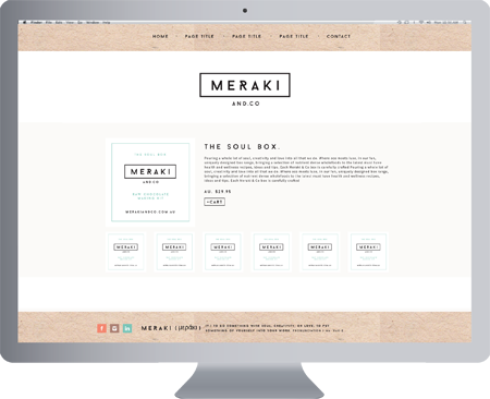 meraki and co. - Gold Coast Logo, website and Letterhead and Stationary Design