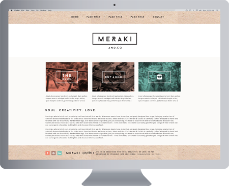 meraki and co. - Gold Coast Logo, website and Letterhead and Stationary Design