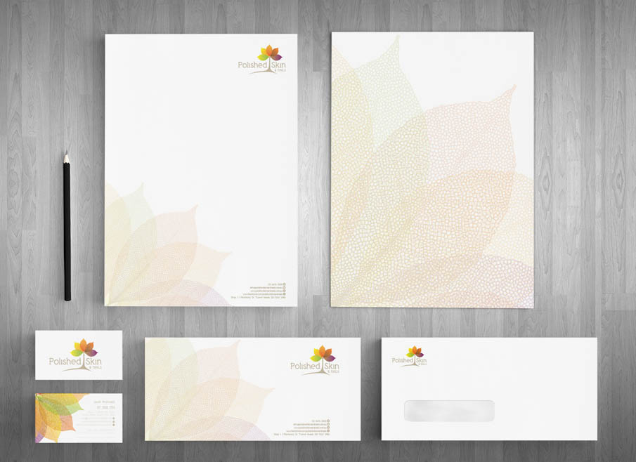 Gold Coast LOGO DESIGN - Polished Skin & Nails, website and Letterhead and Stationary Design