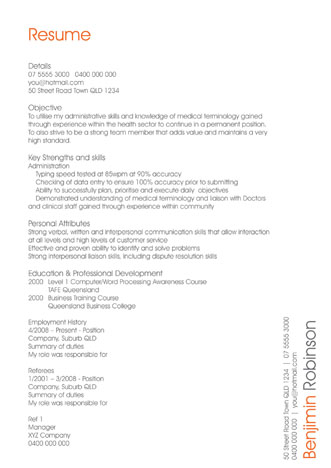 Gold Coast Curriculum Vitae Design and Resume Design