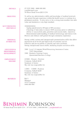 Gold Coast Curriculum Vitae Design and Resume Design